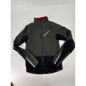 Cannondale Mens Cycling Jacket Full Zip Softshell Green Black Reflective Size M